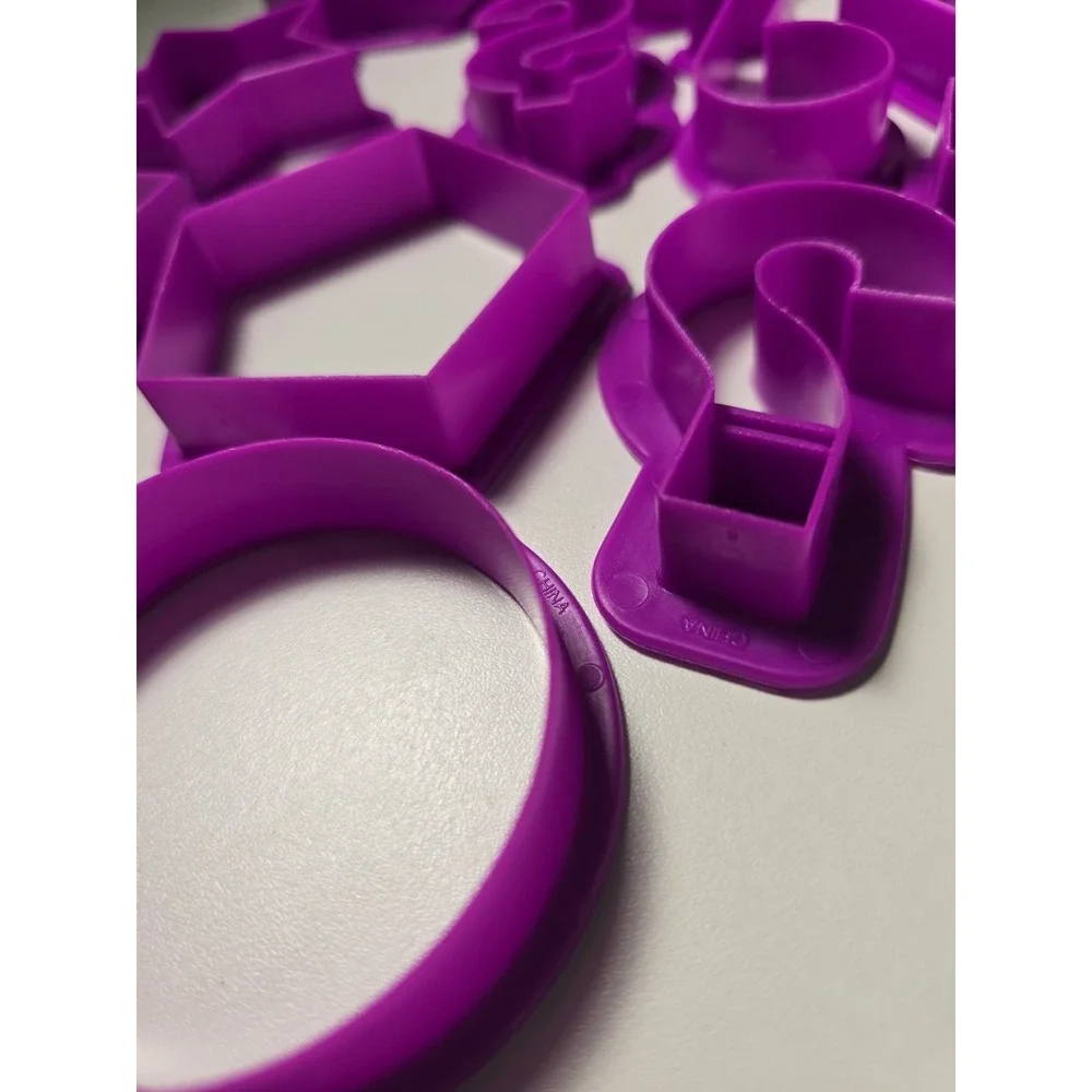 14‎ Plastic Cookie Cutters Shapes Math Music Note Dollar Sign Arrow Square Star